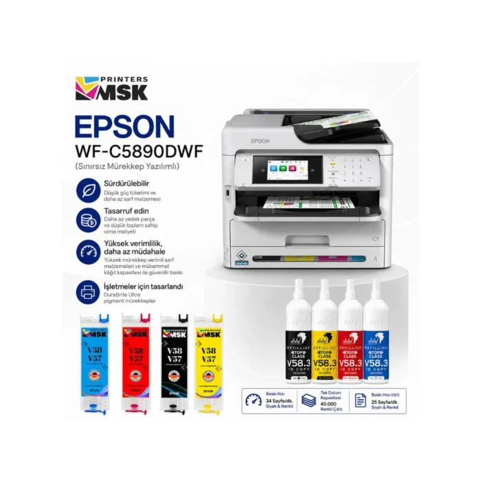 EPSON WF-C5890DWF (Sınırsız Mürekkep Yazılımlı)