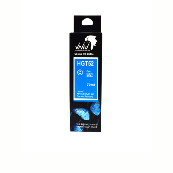 HP GT52 Muadil Mavi Mürekkep - 70ml - VİVİD