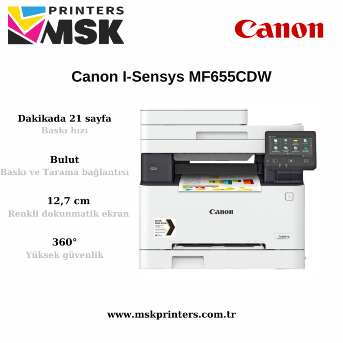 Canon i-SENSYS MF655Cdw Çok Fonksiyonlu Renkli Lazer Yazıcı