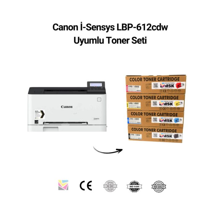 Canon İ-Sensys LBP-612cdw Uyumlu Toner Seti