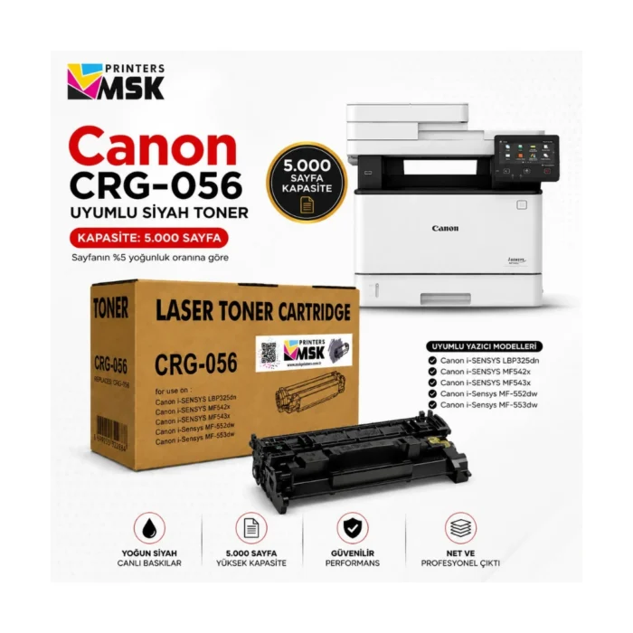 Canon CRG-056 Muadil Siyah Toner (Çipsiz)