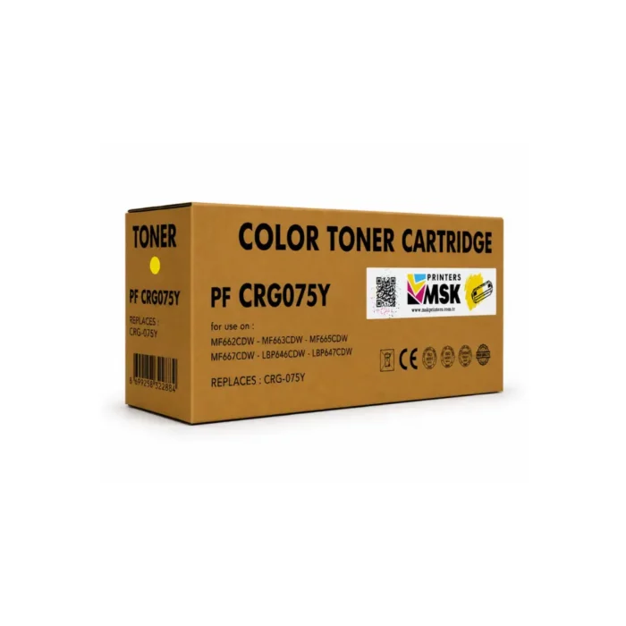 Canon CRG-075 Uyumlu Çipli Sarı Toner