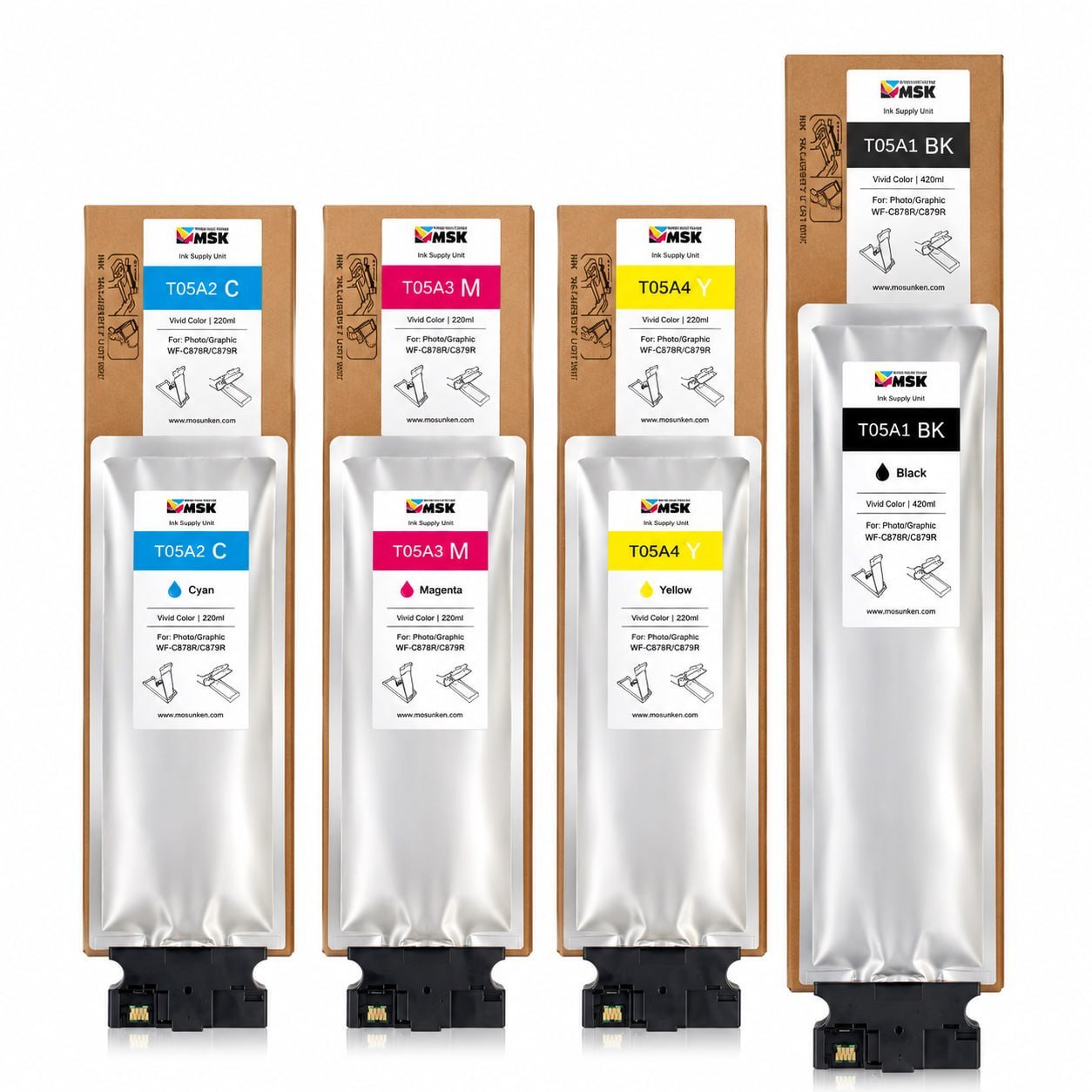 Epson T05A1-T05A4 Muadil Kartuş Seti -(C878R C879R) Epson T05A1-T05A4 Muadil Kartuş Seti -(C878R C879R)