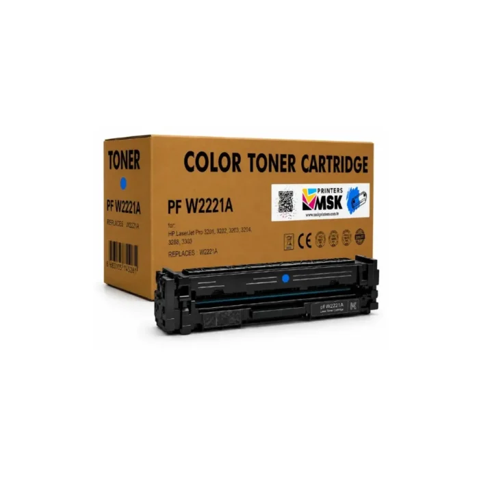 HP 222A W2221A Muadil Mavi Toner (Çipsiz)