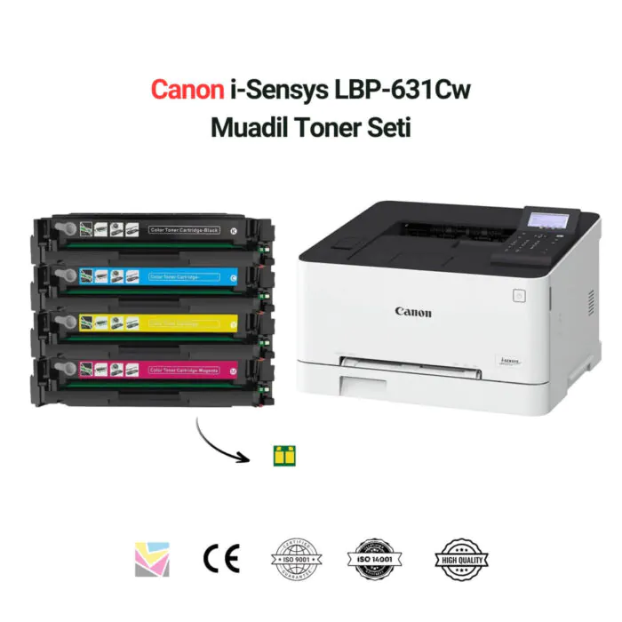 Canon i-Sensys LBP-631Cw Uyumlu Toner Seti Çipli