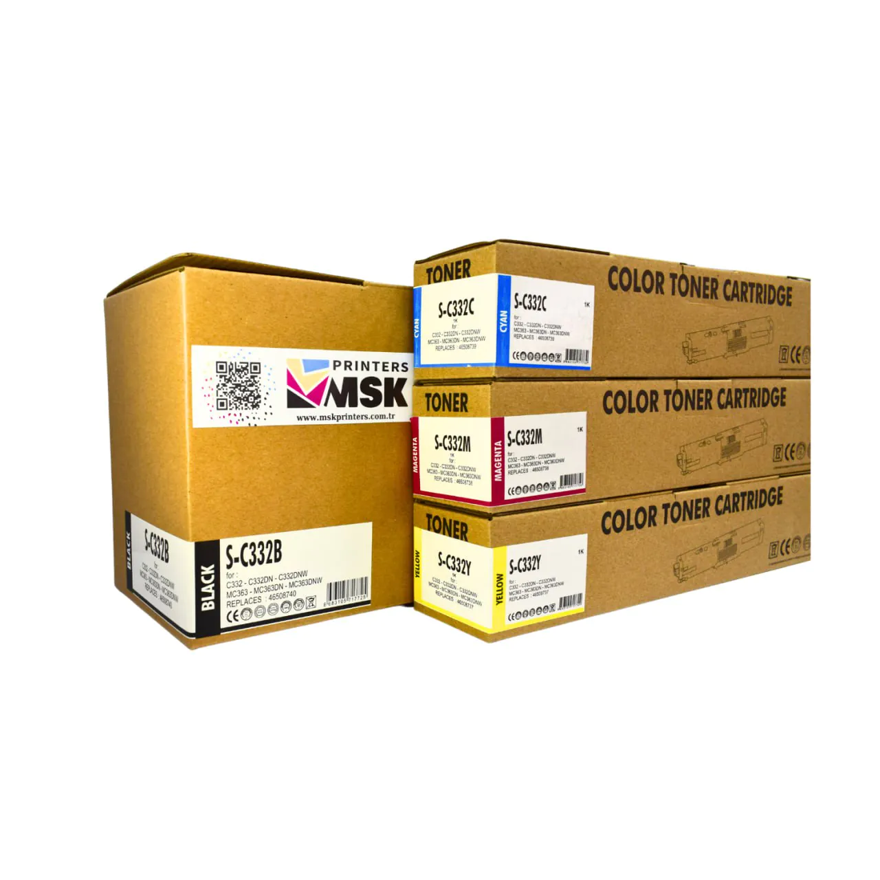 Oki C332MC363 Uyumlu Toner Seti (Tüm Renkler)