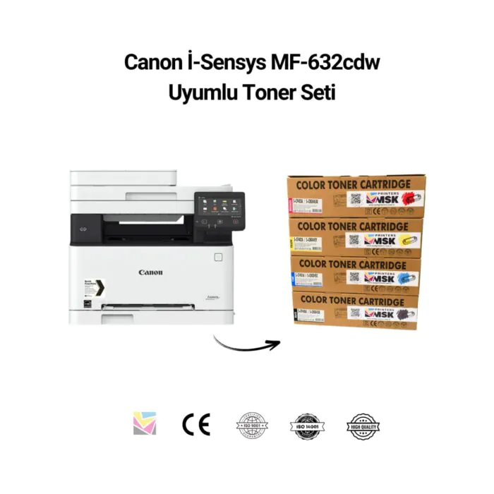 Canon İ-Sensys MF-632cdw Uyumlu Toner Seti