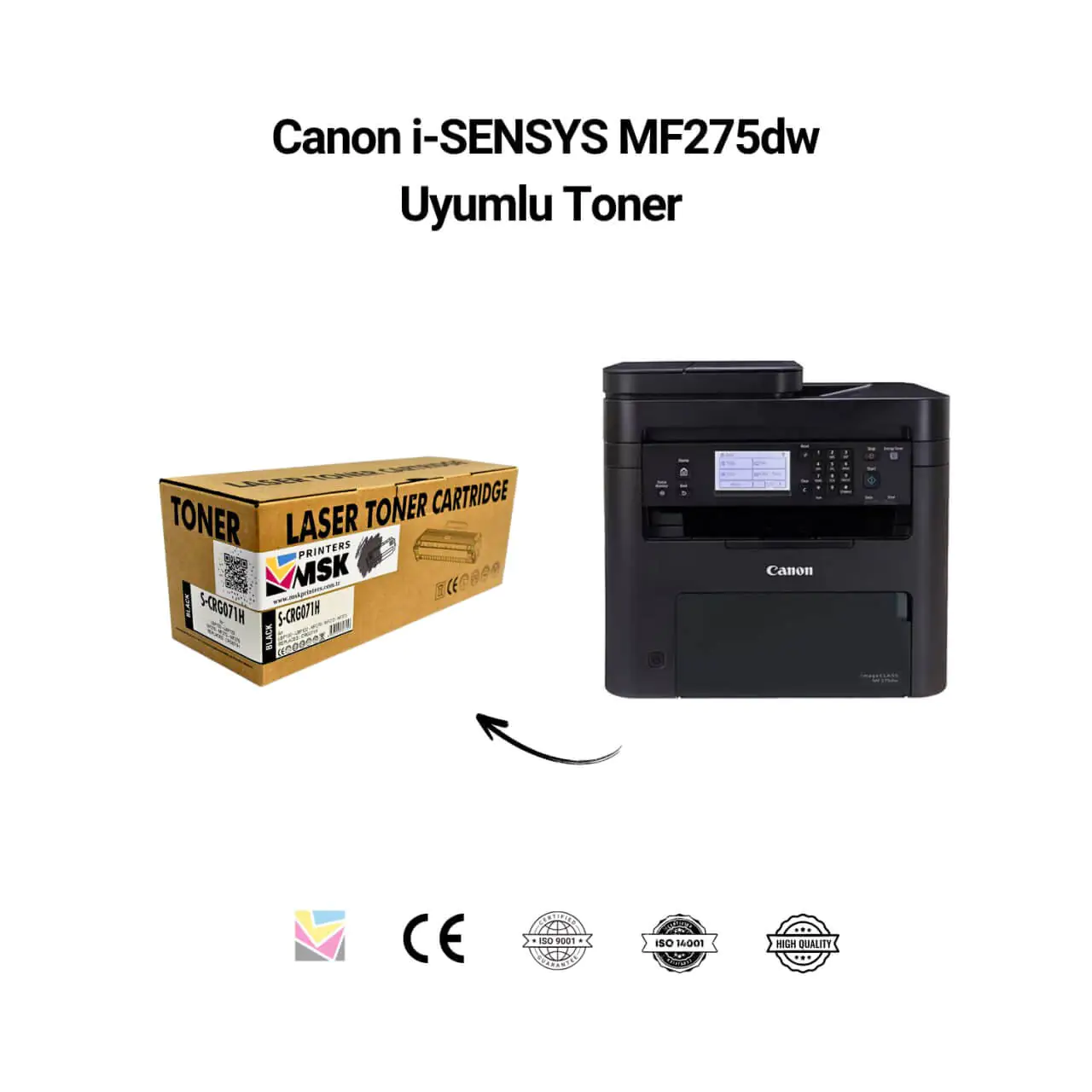 Canon i-SENSYS MF275dw Uyumlu Siyah Toner (2) Canon i-SENSYS MF275dw Uyumlu Siyah Toner